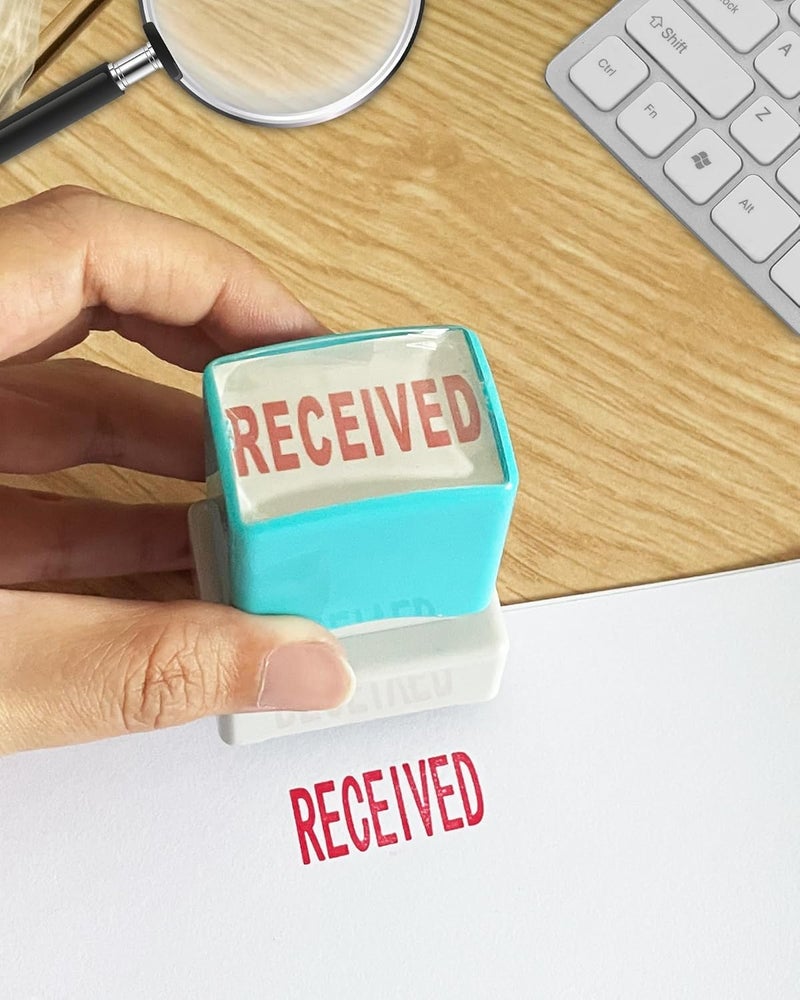 WAFJAMF Received Stamps–Received Self Inking Rubber Stamp Red Ink Message Stamp-Medium - Image 5